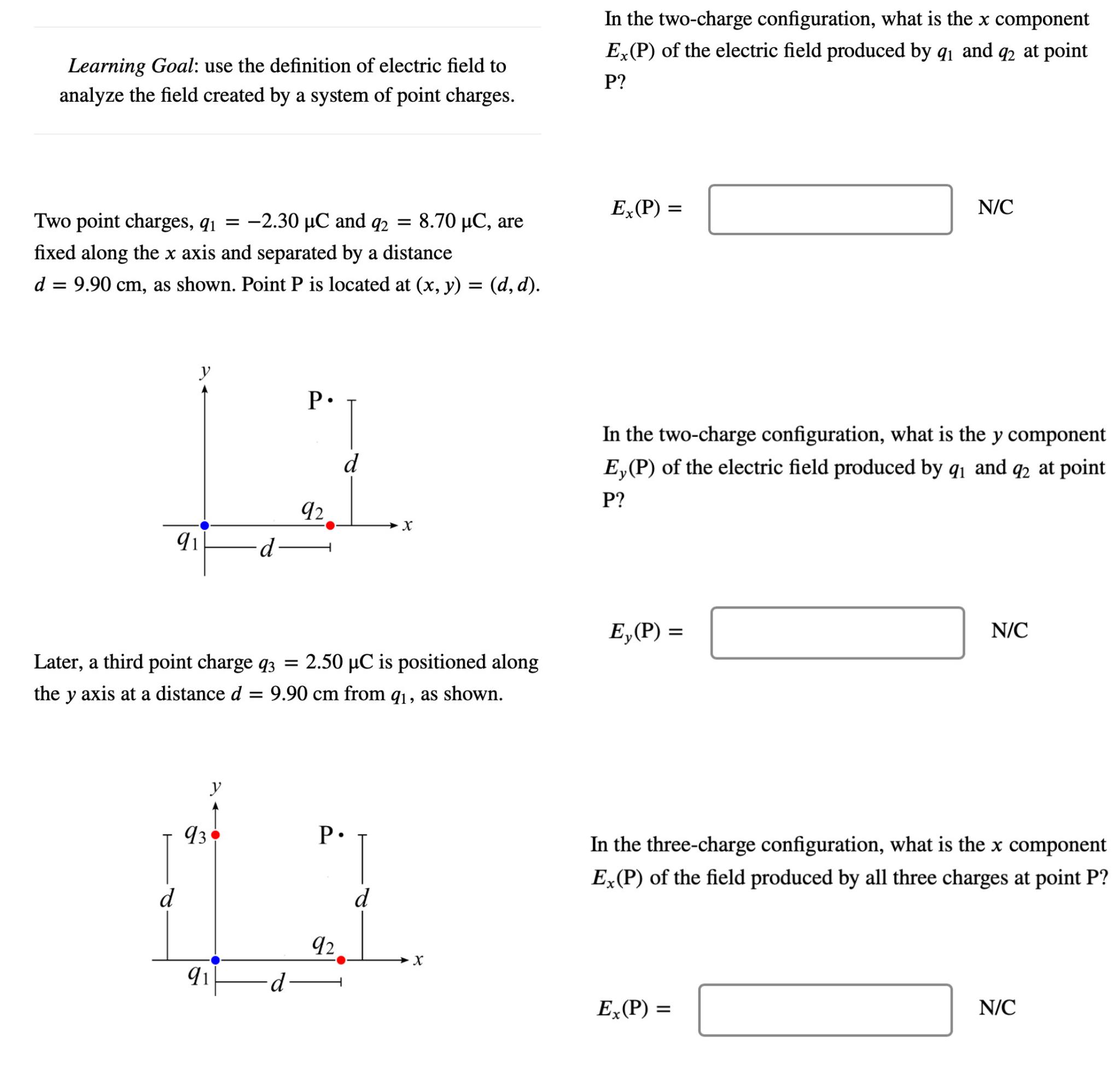 Solved Learning Goal: use the definition of electric field | Chegg.com