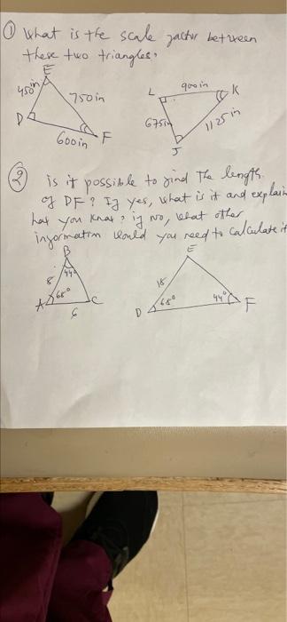 Solved S. What is the scale factor between these two trides! | Chegg.com