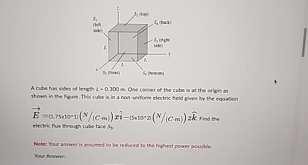 Solved A Cube Has Sides Of Length L 0 300m ï One Comer Of Chegg Solved A Cube Has Sides Of Length L 0 300m ï One Comer Of Chegg