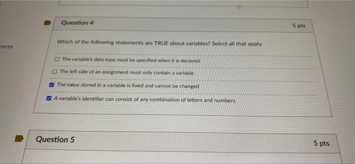 Solved Given The Code Snippet Below, Which Of The Following | Chegg.com