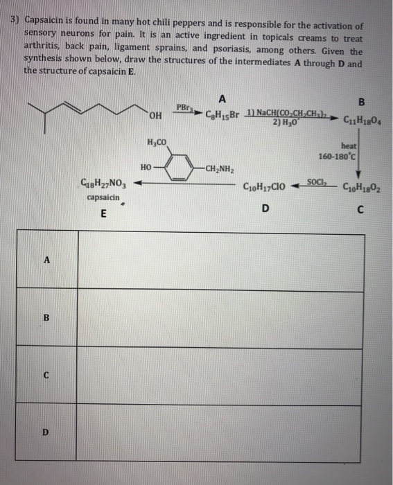 Solved 3) Capsaicin is found in many hot chili peppers and
