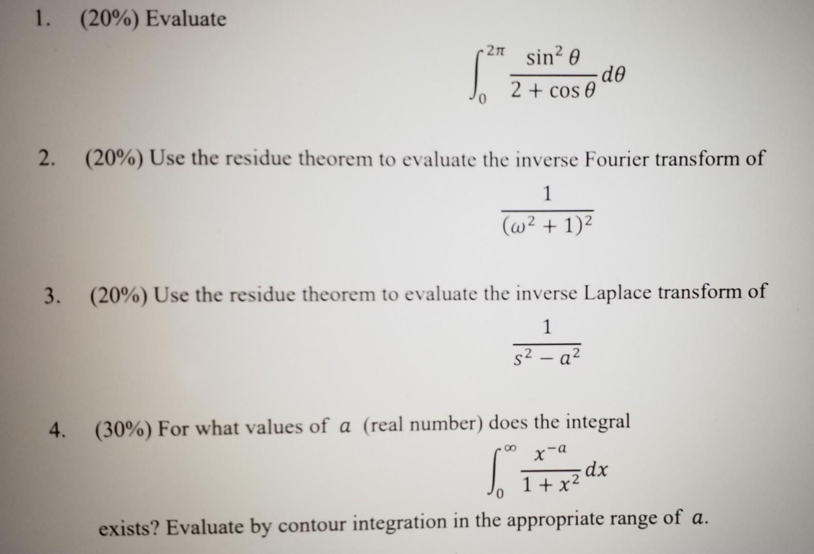 Solved 1 20 Evaluate 211 Sin De 2 Cos E 2 20 Use Chegg Com   Image