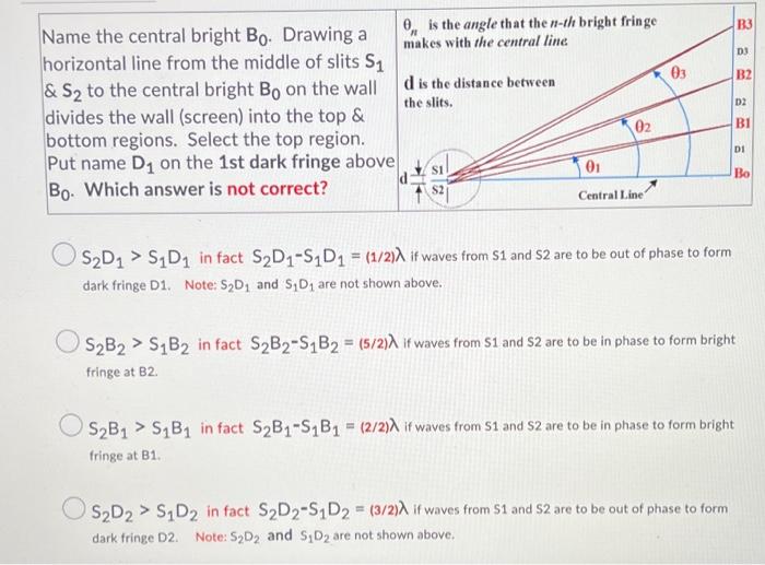 Solved B3 וס 03 B2 D2 Name the central bright Bo. Drawing a | Chegg.com