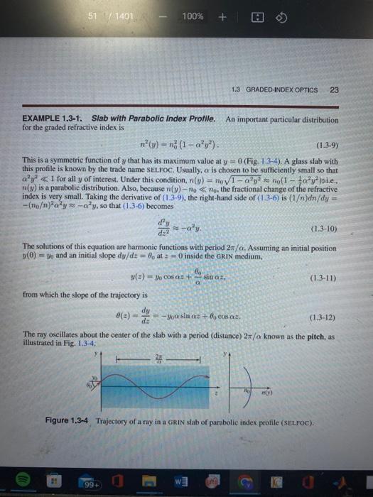 Solved Wave in a GRIN Slab. Sketch the wavefronts of a wave | Chegg.com