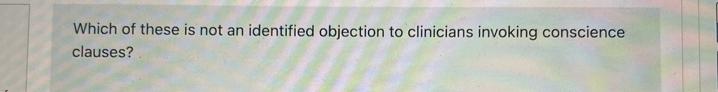 Solved Which of these is not an identified objection to | Chegg.com