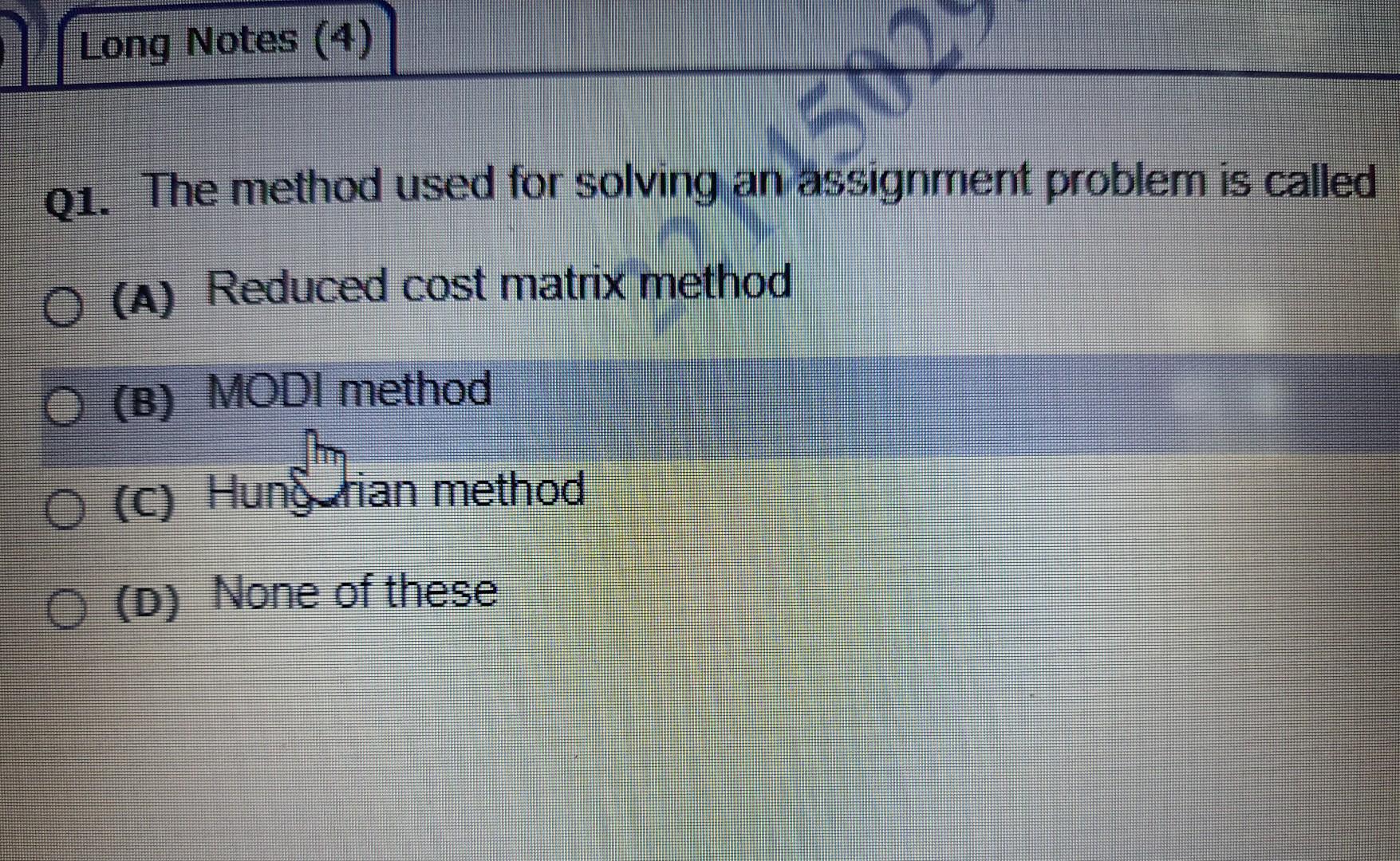 the method used for solving an assignment problem is called