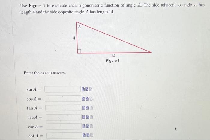 Solved Use Figure 1 to evaluate each trigonometric function | Chegg.com