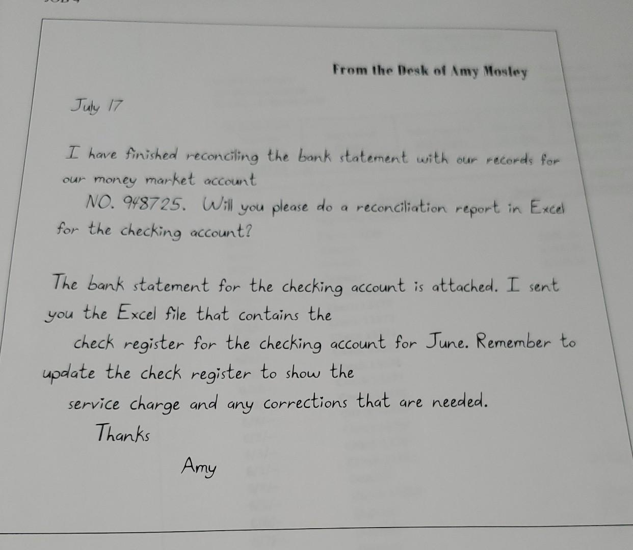 Balancing the monthly bank account statements with | Chegg.com