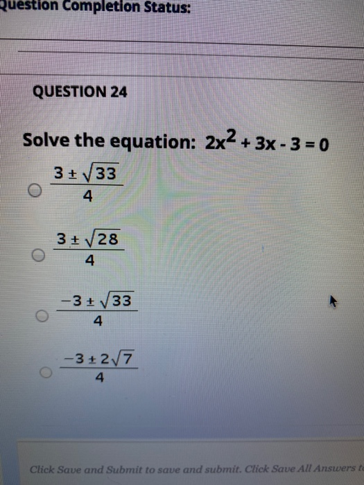 Solved uestion Completion Status: QUESTION 24 Solve the | Chegg.com