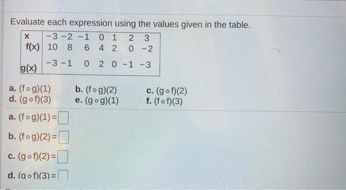 Solved Evaluate each expression using the values given in | Chegg.com
