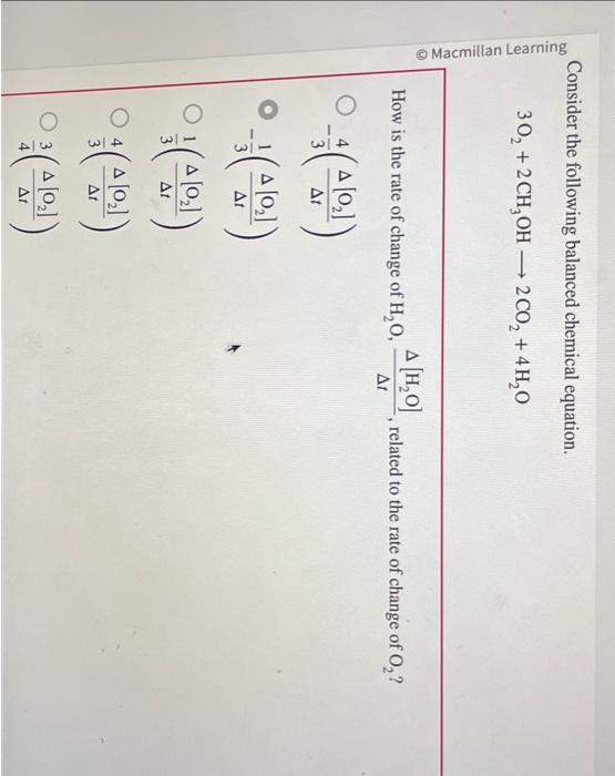 Solved Consider The Following Balanced Chemical Equation. | Chegg.com