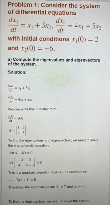 Solved Differential EquationsI Already Did Parts A, B, And | Chegg.com