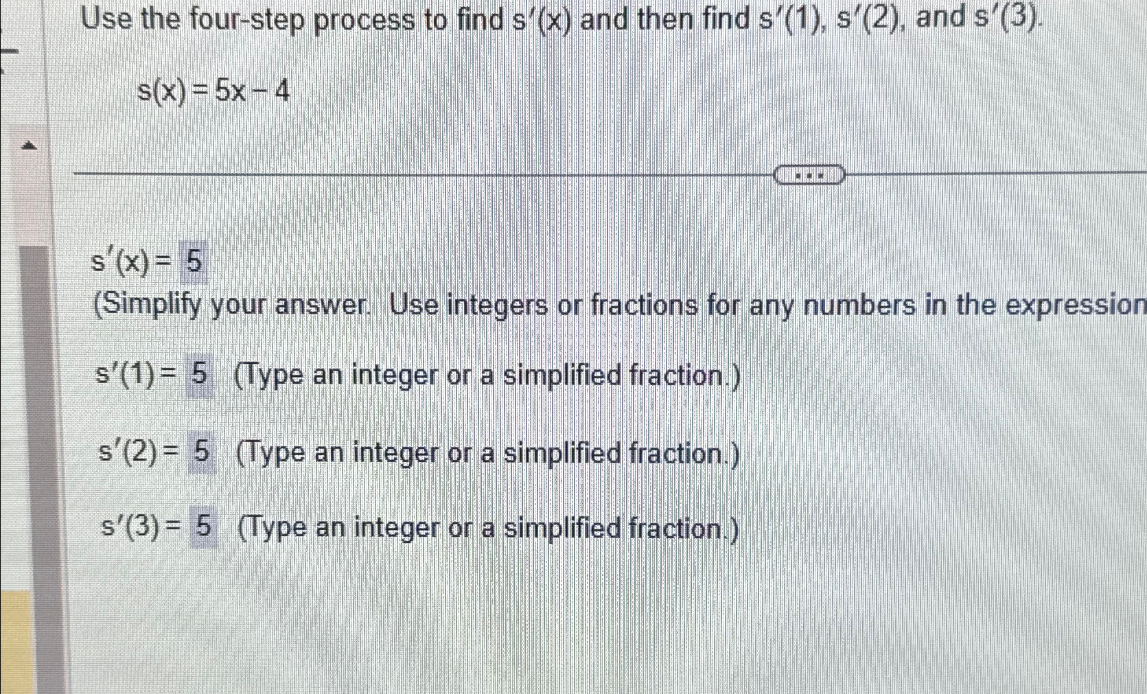 Solved Use the four-step process to find s'(x) ﻿and then | Chegg.com