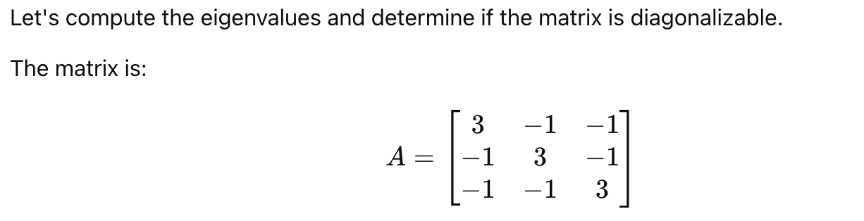 Solved Let's compute the eigenvalues and determine if the | Chegg.com
