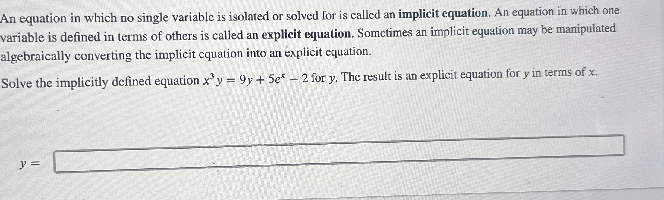 Solved An equation in which no single variable is isolated | Chegg.com