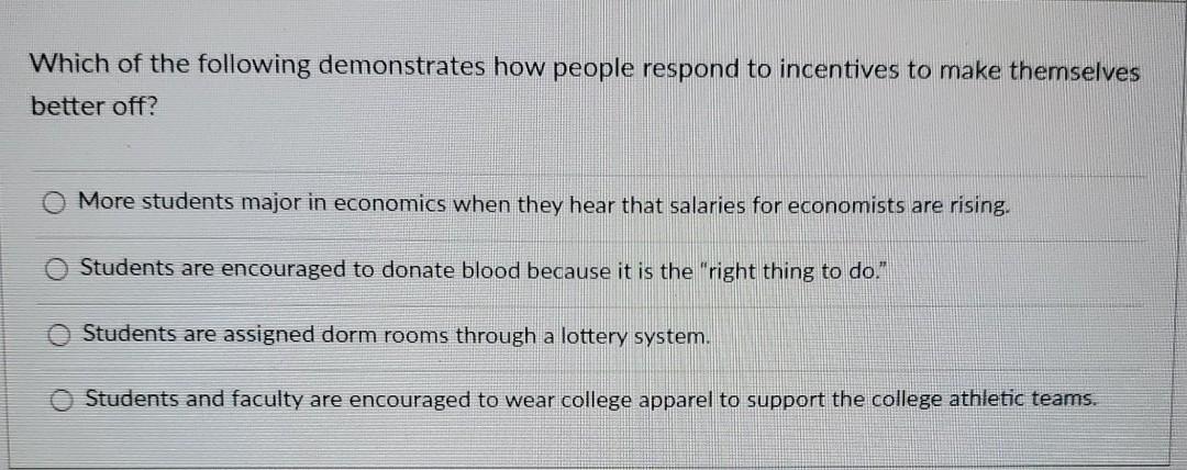 Solved Which of the following demonstrates how people | Chegg.com