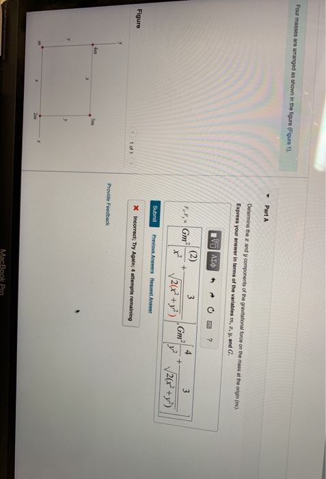 Solved Four Masses Are Arranged As Shown In The Figure | Chegg.com