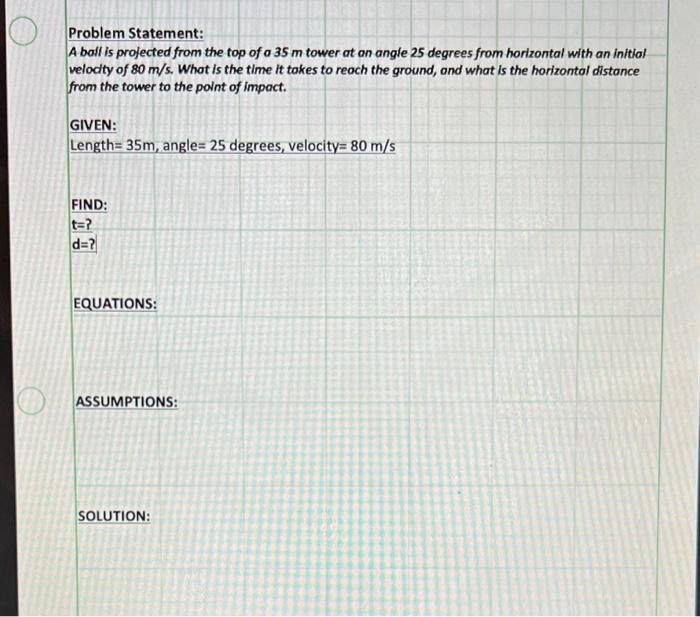 Solved Problem Statement: A Ball Is Projected From The Top | Chegg.com