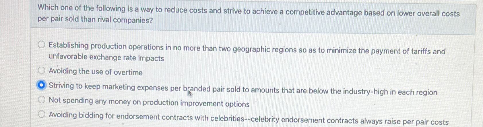 Solved Which one of the following is a way to reduce costs | Chegg.com