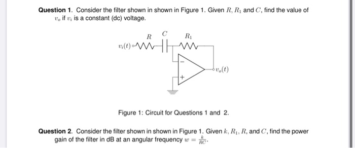 Solved Q2.consider the filter shown in Figure 1. Find the | Chegg.com