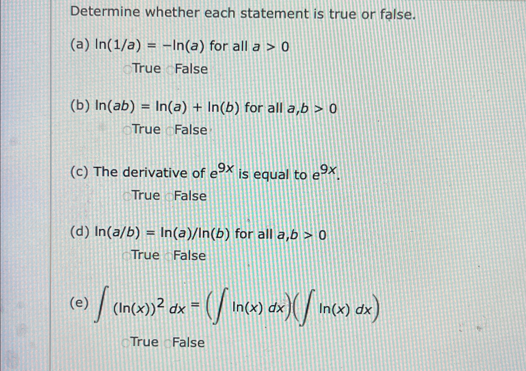 Solved Determine whether each statement is true or | Chegg.com