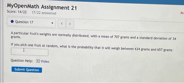 Solved My OpenMath Assignment 21 Score: 14/22 17/22 answered | Chegg.com