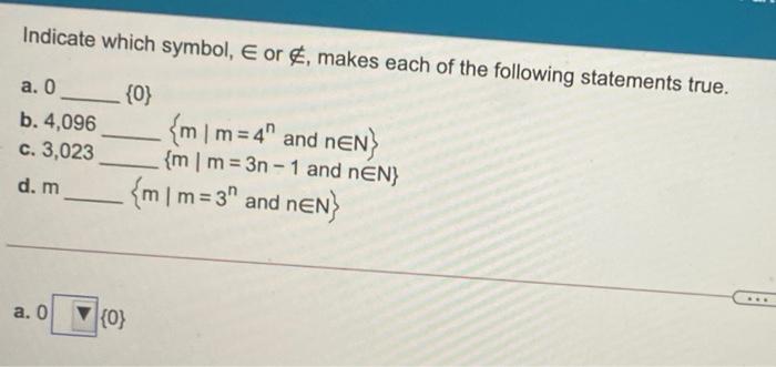 Solved Indicate which symbol, e or €, makes each of the | Chegg.com