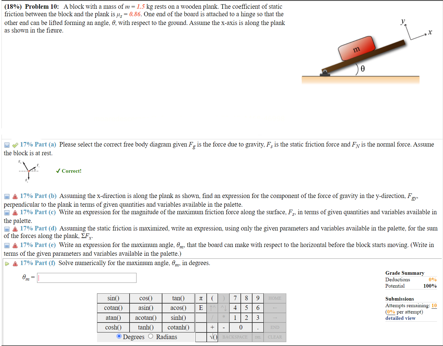 Solved 17% Part (a) Please select the correct free body | Chegg.com