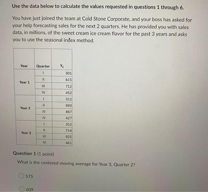 Solved Use the data below to calculate the values requested | Chegg.com