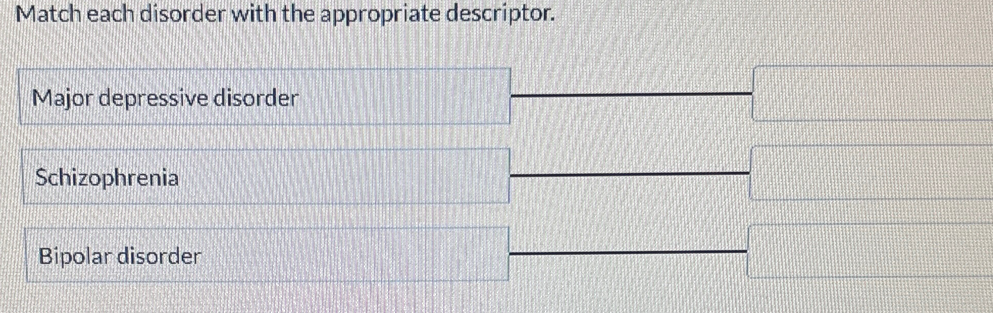 Solved Match each disorder with the appropriate | Chegg.com