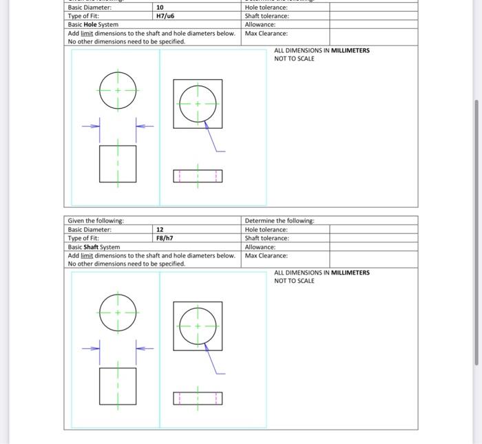 Solved Fully dimension the two parts on the last two pages | Chegg.com