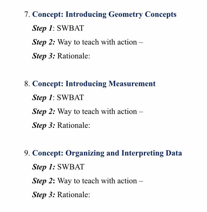 Solved Step 1: For each concept area, determine a related | Chegg.com