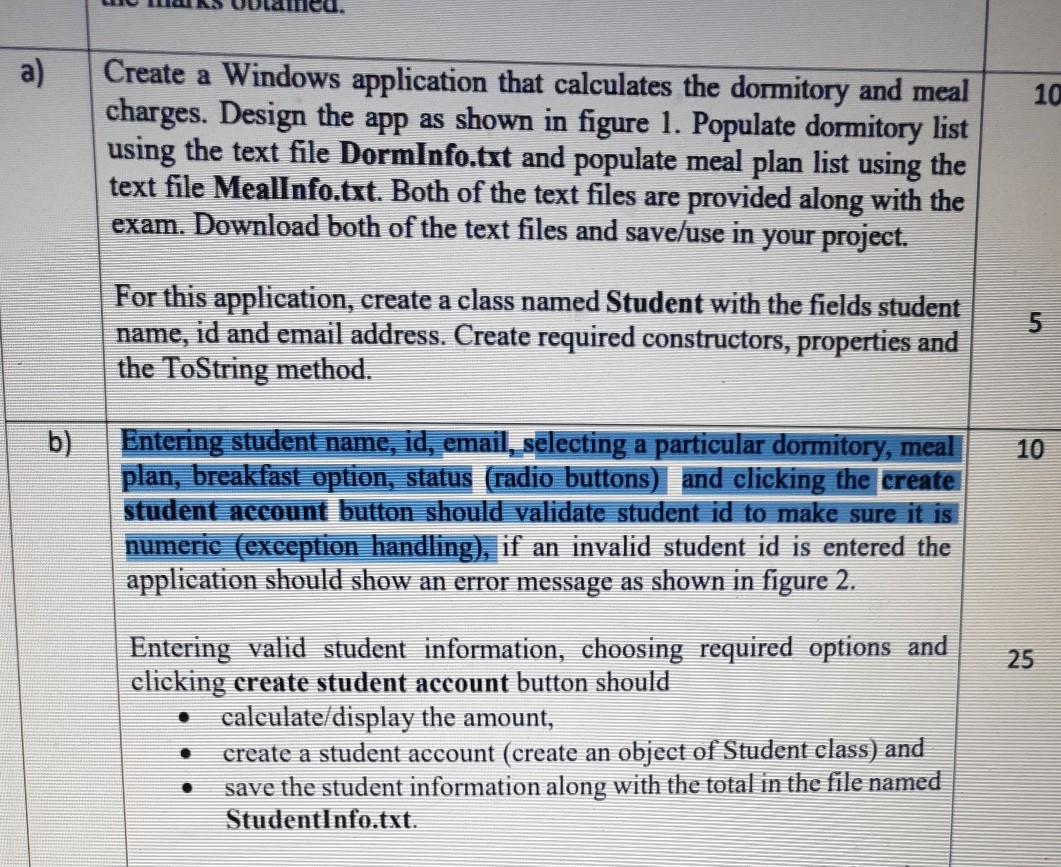 a) 10 Create a Windows application that calculates | Chegg.com