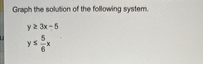 Solved Graph the solution of the following system. y = 3x - | Chegg.com