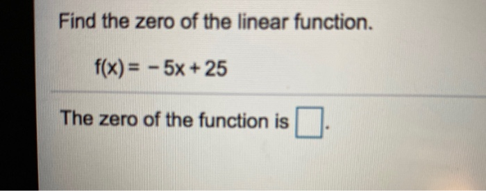 how to find the zero of a linear function