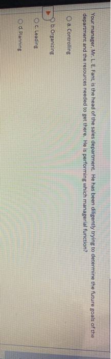 Your manager, Mr. L. E. Fant, is the head of the sales department. He has been diligently trying to determine the future goal