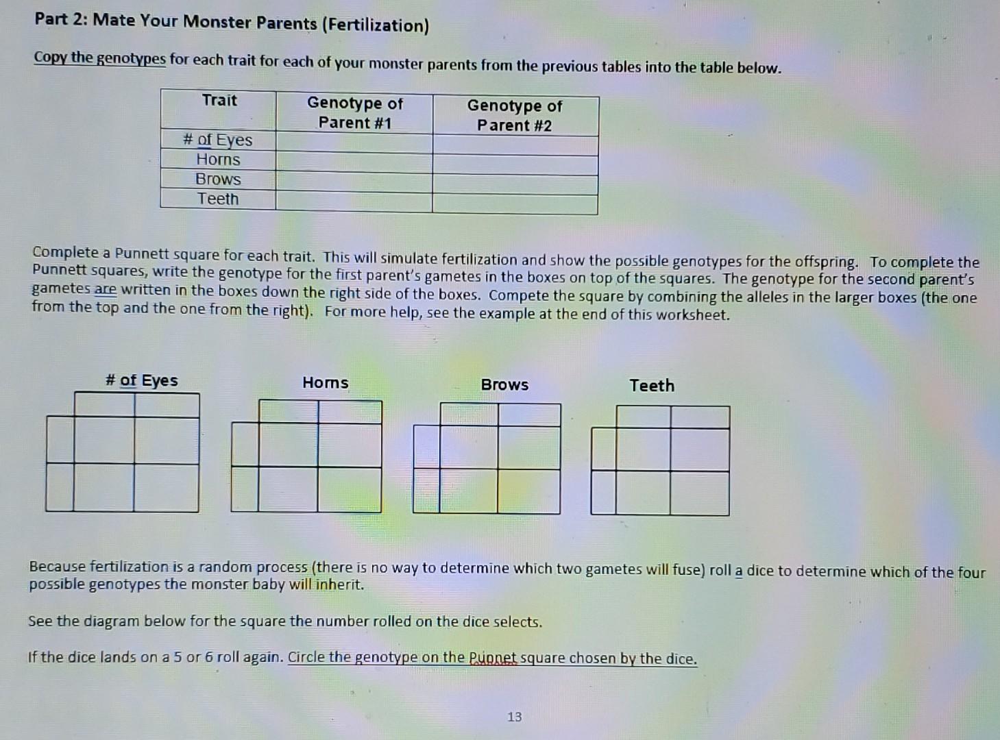 Solved Part 1: Determine The Genotype And Phenotype Of The | Chegg.com