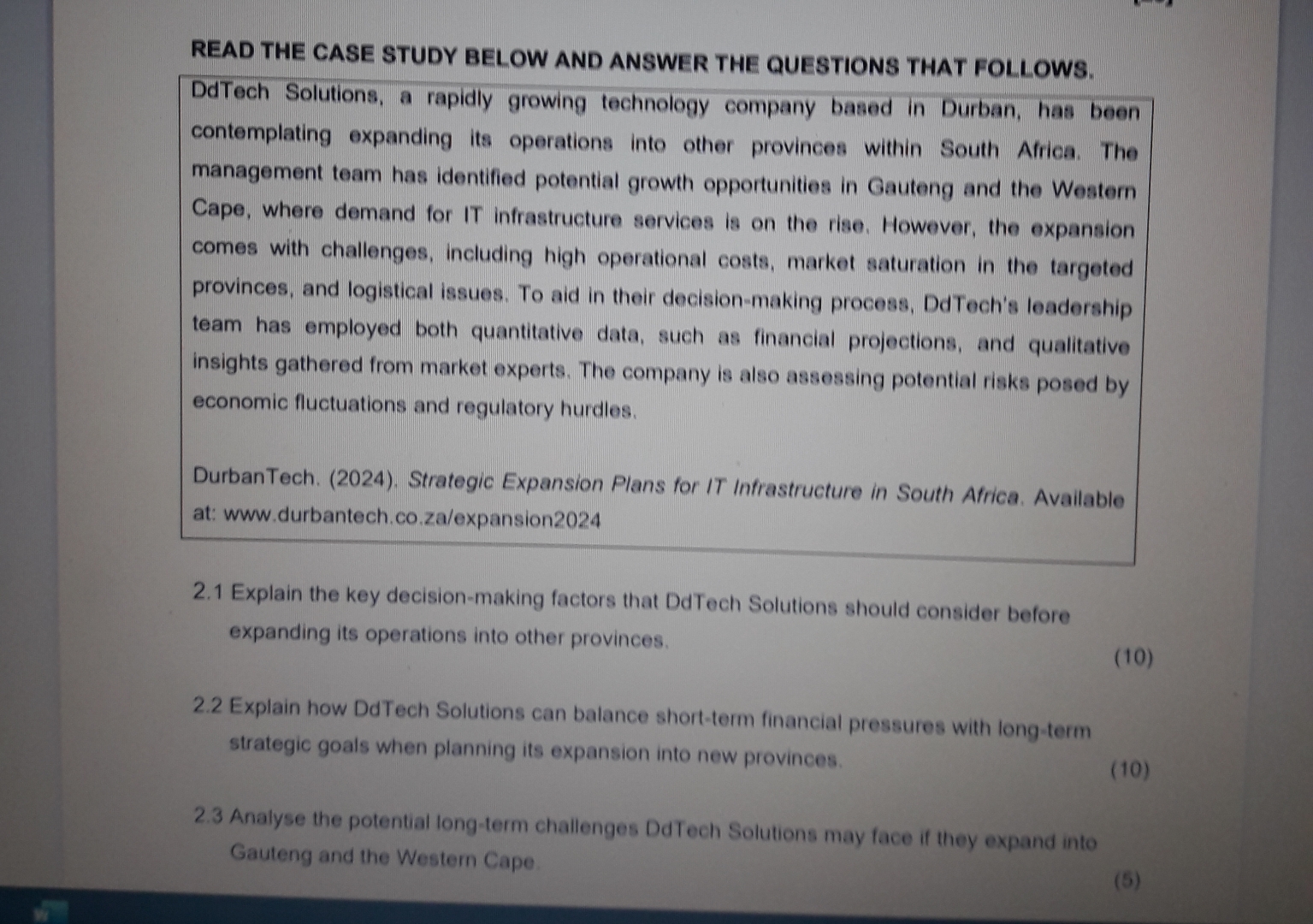Solved READ THE CASE STUDY BELOW AND ANSWER THE QUESTIONS | Chegg.com