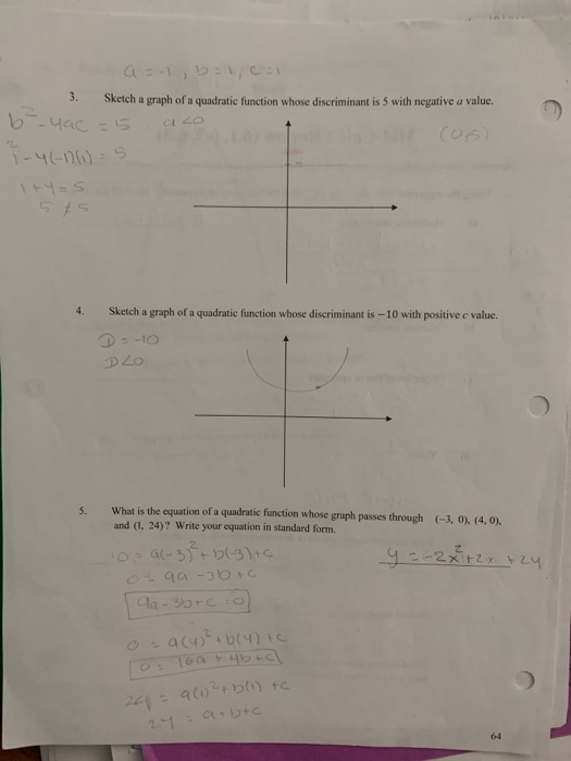 Solved A 1 Balcon 3 Sketch A Graph Of A Quadratic Func