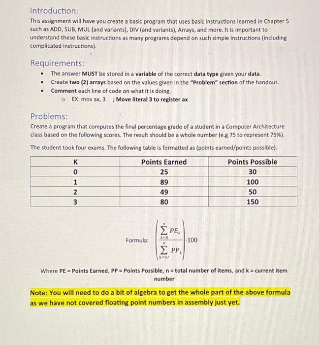 Solved Introduction: This assignment will have you create a | Chegg.com