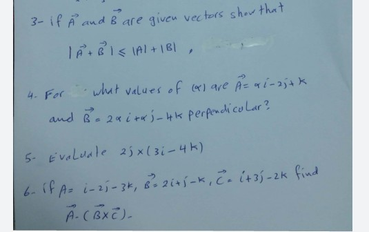 3 If A And B Are Given Vectors Show That I A B 1 Chegg Com