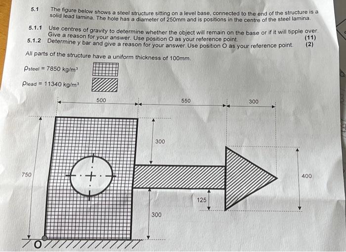 Solved 5.1 The figure below shows a steel structure sitting | Chegg.com