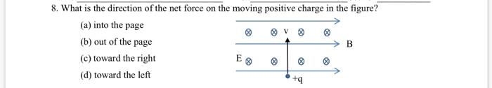 Solved 8. What is the direction of the net force on the | Chegg.com
