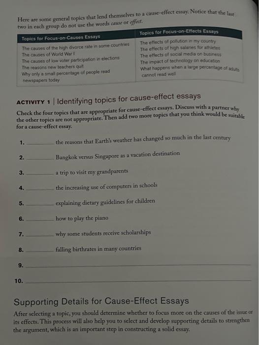  Cause And Effect Paper Topics Cause Effect Paper Topics 2022 11 09