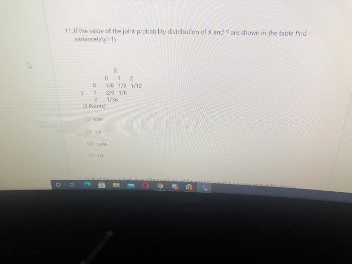 Solved 11.If the value of the joint probability distribution | Chegg.com