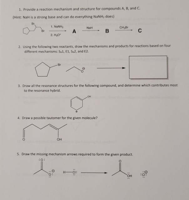Solved Need help with solving the mechanisms, also having to | Chegg.com