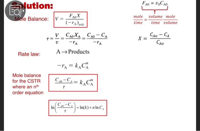 Solved The Liquid phase Irreversible Reaction A P Is Carried Chegg