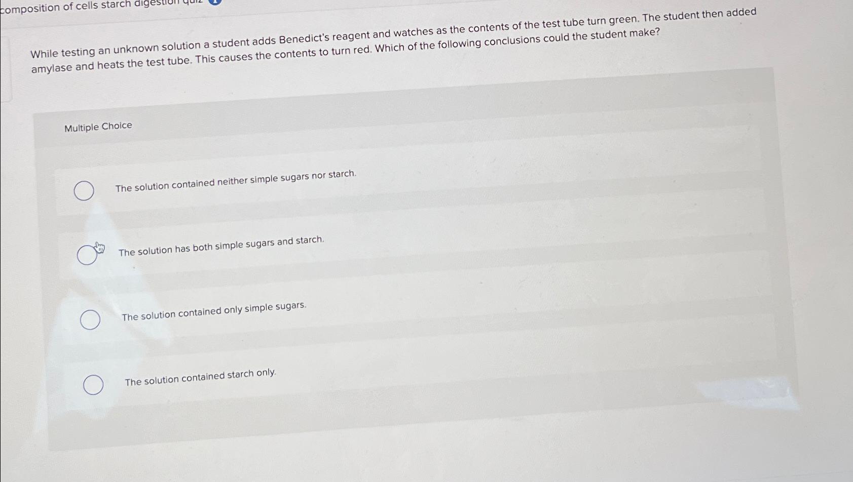 Solved While testing an unknown solution a student adds | Chegg.com