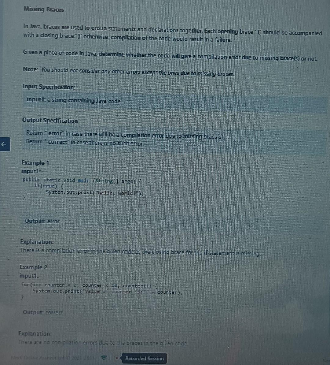 Solved Missing Braces In Java, braces are used to group