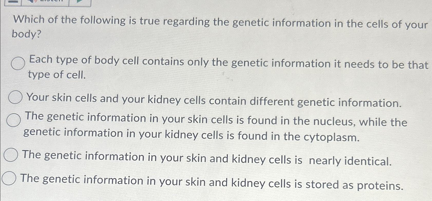 Solved Which of the following is true regarding the genetic | Chegg.com
